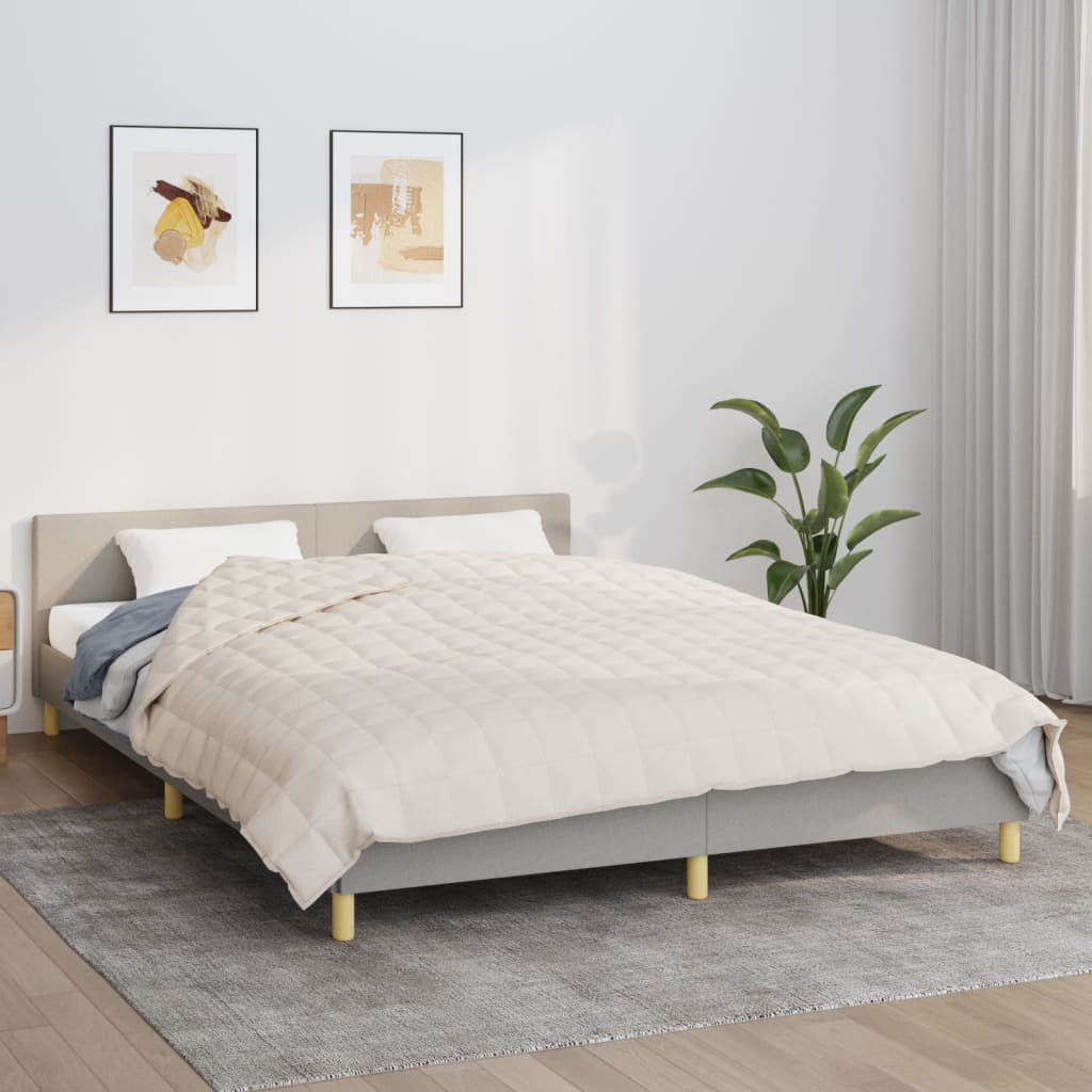 Couverture lestée Crème clair 200×200 cm 9 kg Tissu