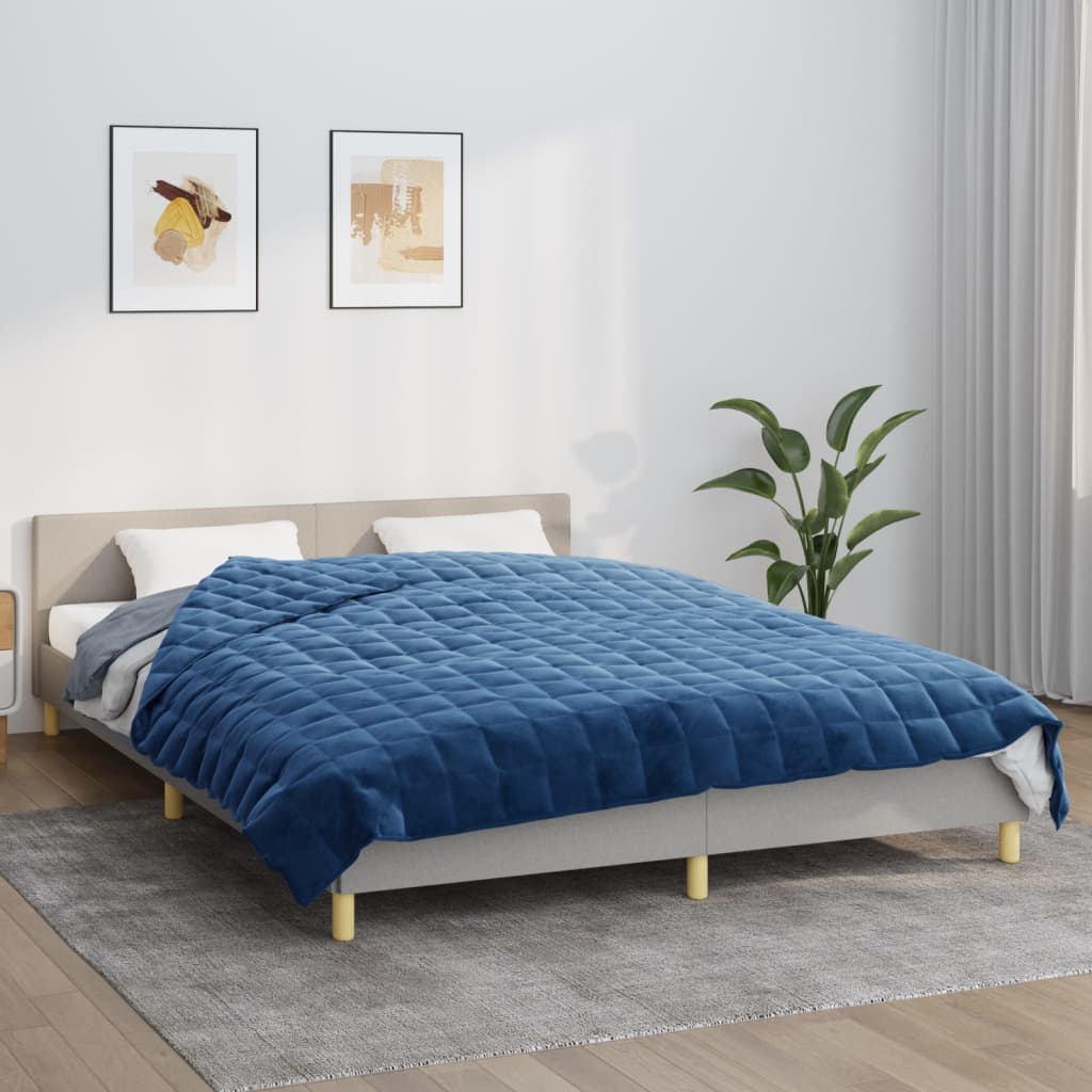 Couverture lestée Bleu 200×200 cm 9 kg Tissu