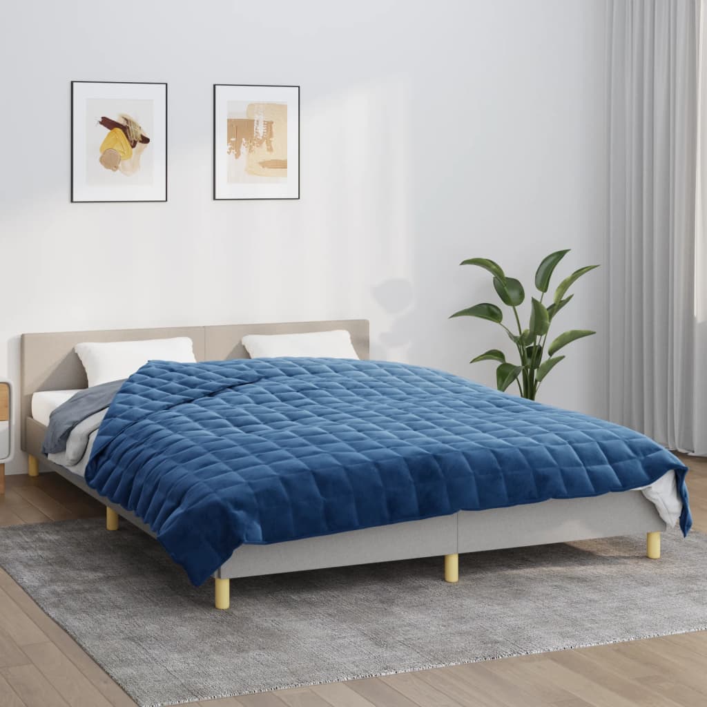 Couverture lestée Bleu 200×225 cm 9 kg Tissu