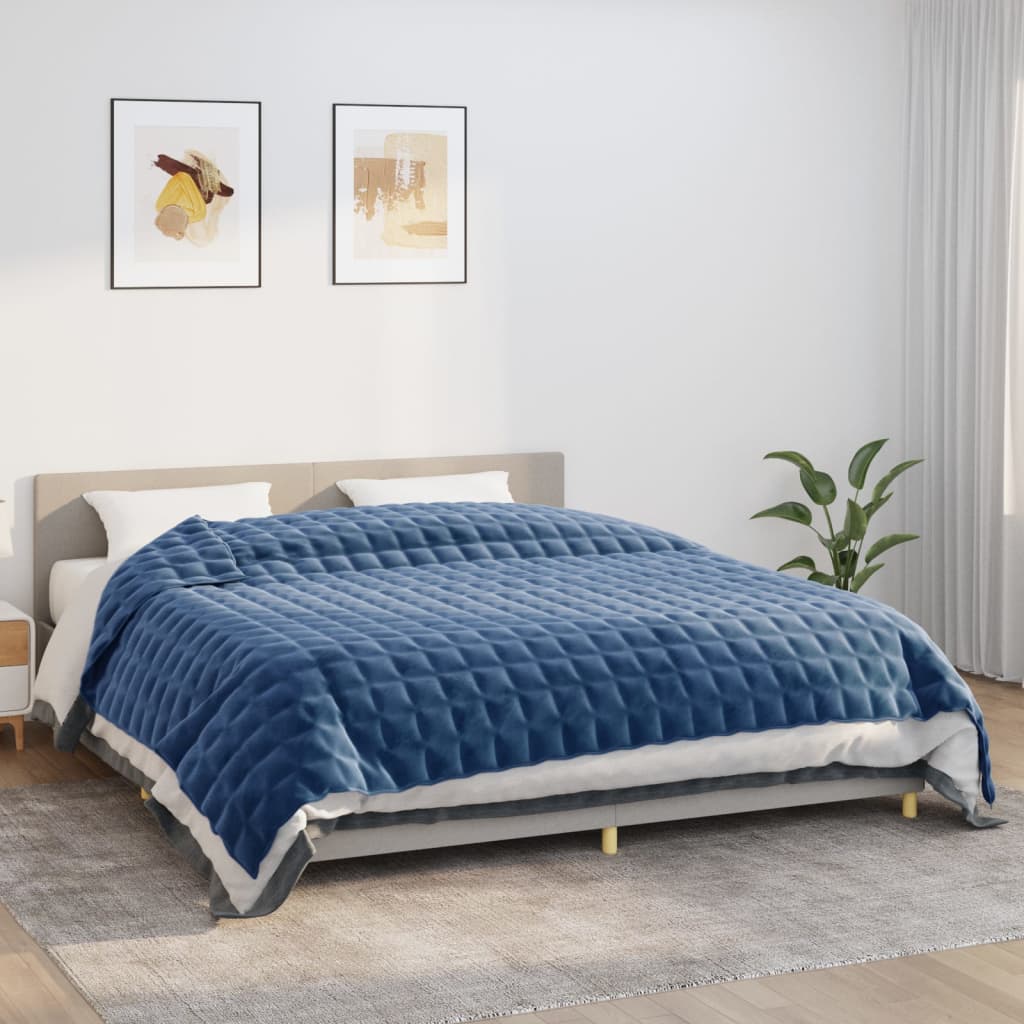 Couverture lestée Bleu 220×260 cm 11 kg Tissu