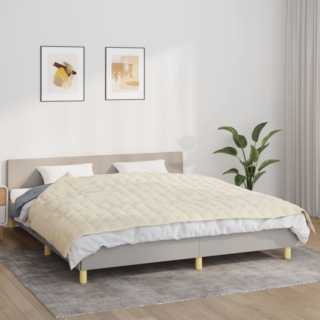 Couverture lestée Crème clair 155×220 cm 11 kg Tissu