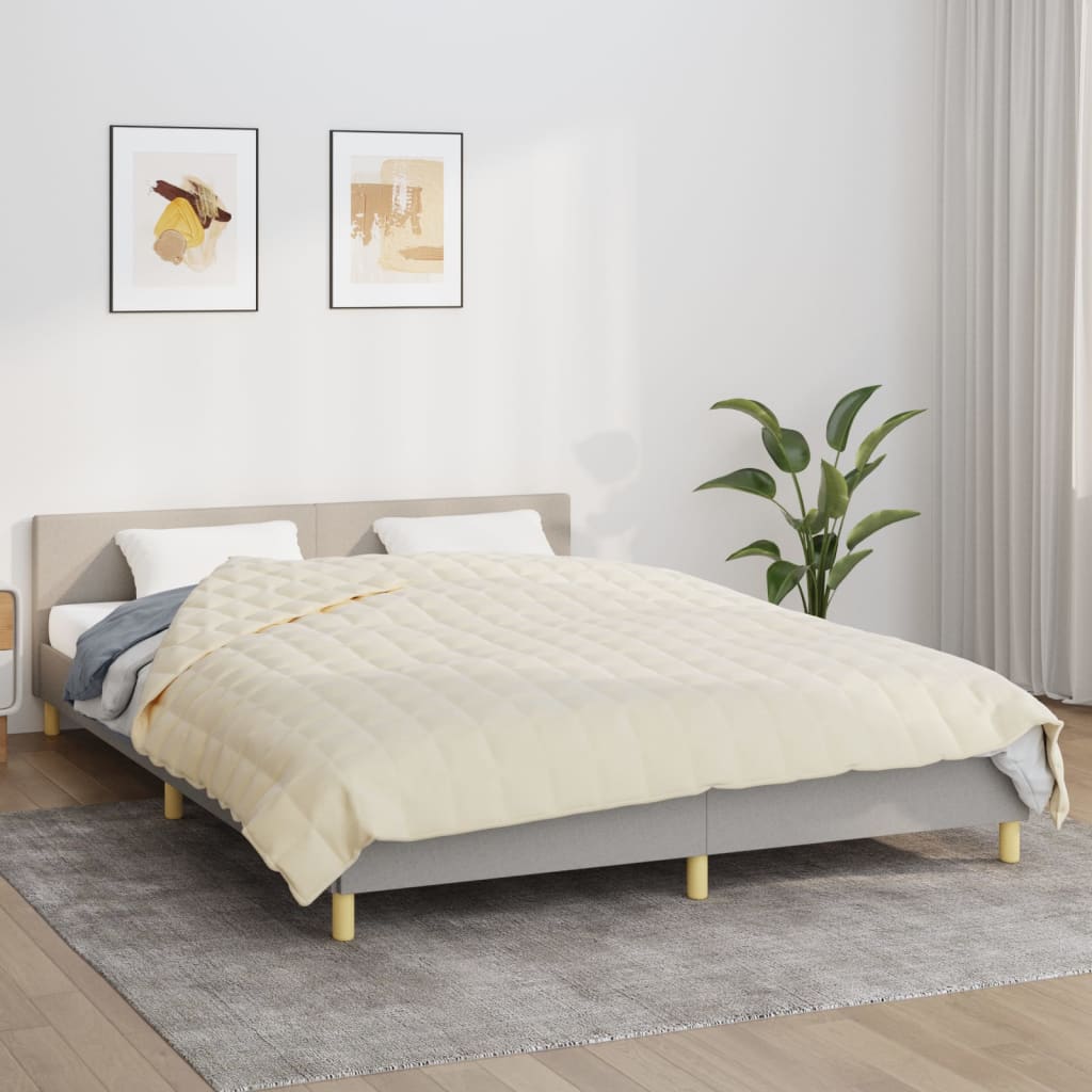 Couverture lestée Crème clair 200×200 cm 9 kg Tissu