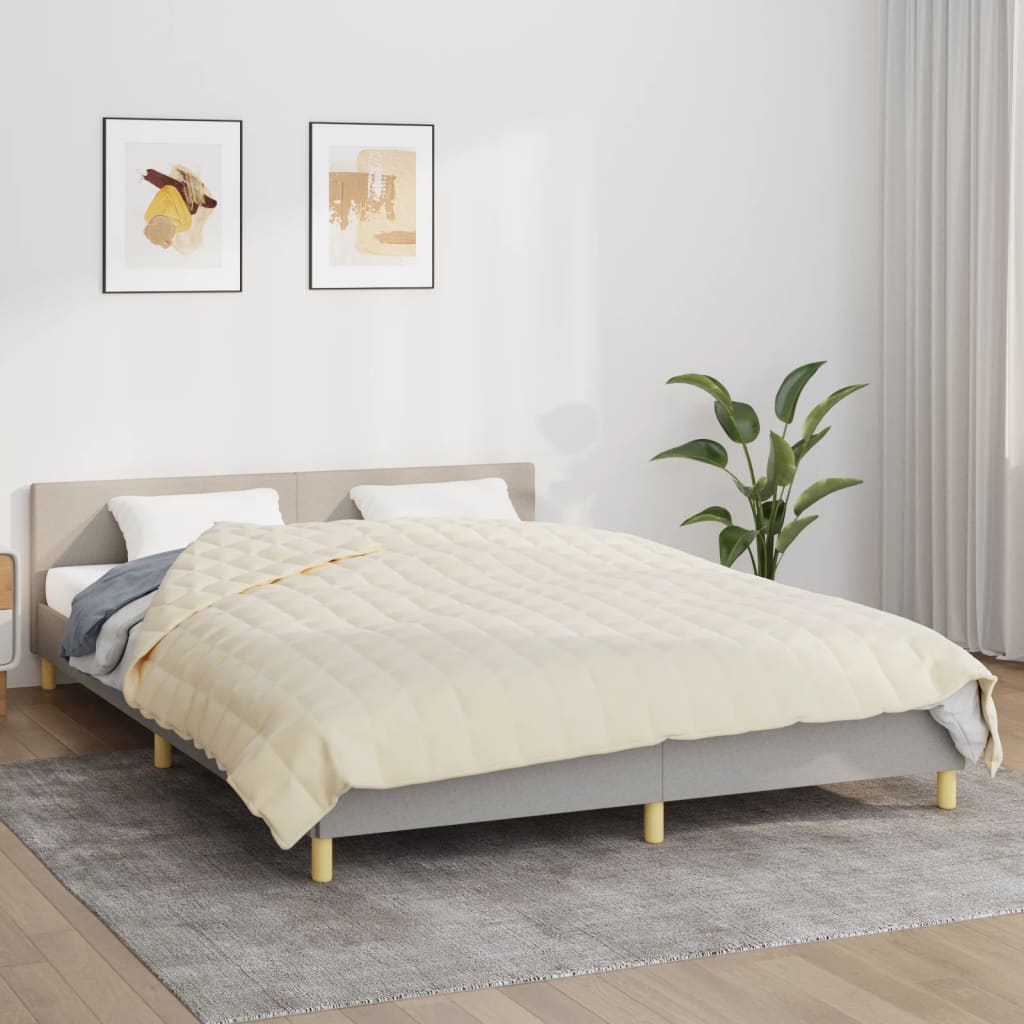 Couverture lestée Crème clair 220×230 cm 11 kg Tissu